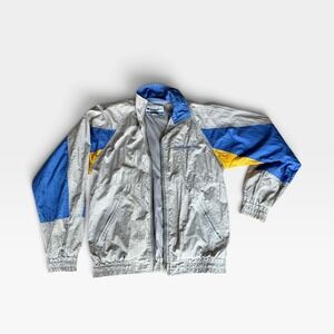 SDSU South Dakota State Vintage Champion Windbreaker Silver Blue Yellow Small